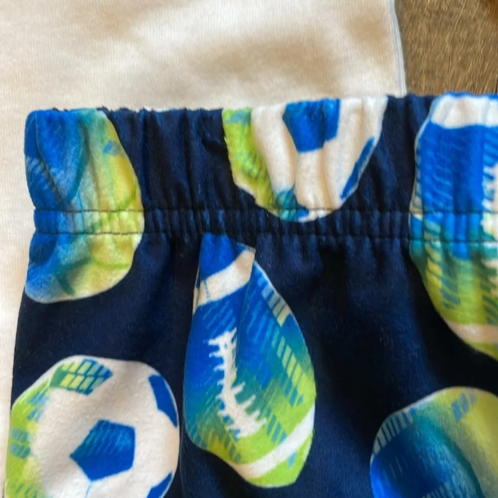 Carter's Snoring Touchdown Pajama Set - Blue, Green,‎ and White